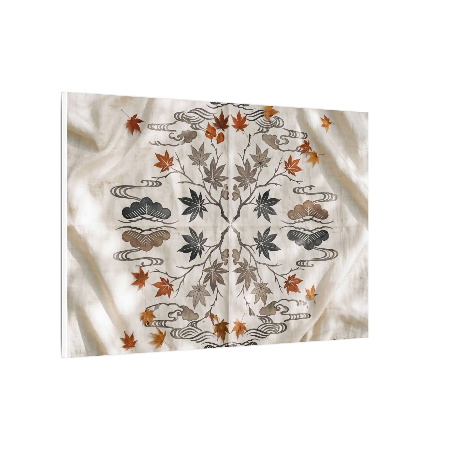 Elegant Silk Drape Canvas Art - Japanese Pattern Japandi
