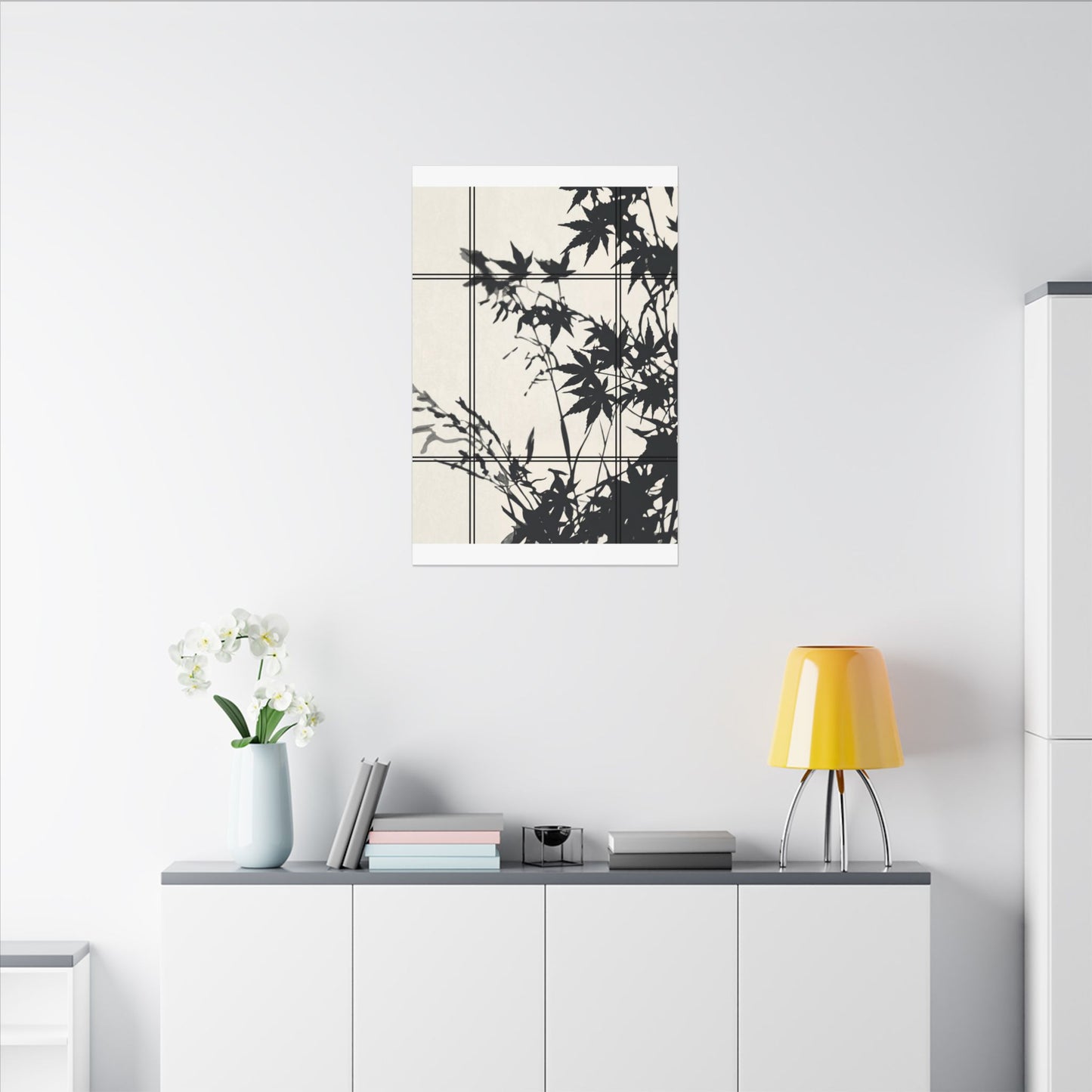 Shoji Screen Canvas Art | Summer Japandi Minimal Line Art