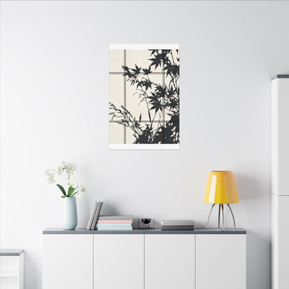 Shoji Screen Canvas Art | Summer Japandi Minimal Line Art