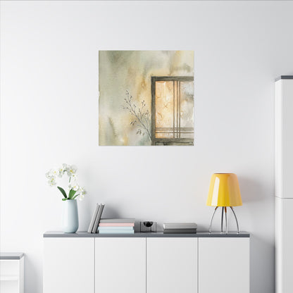 Ma Shoji Screen Canvas Art - Japandi Watercolor