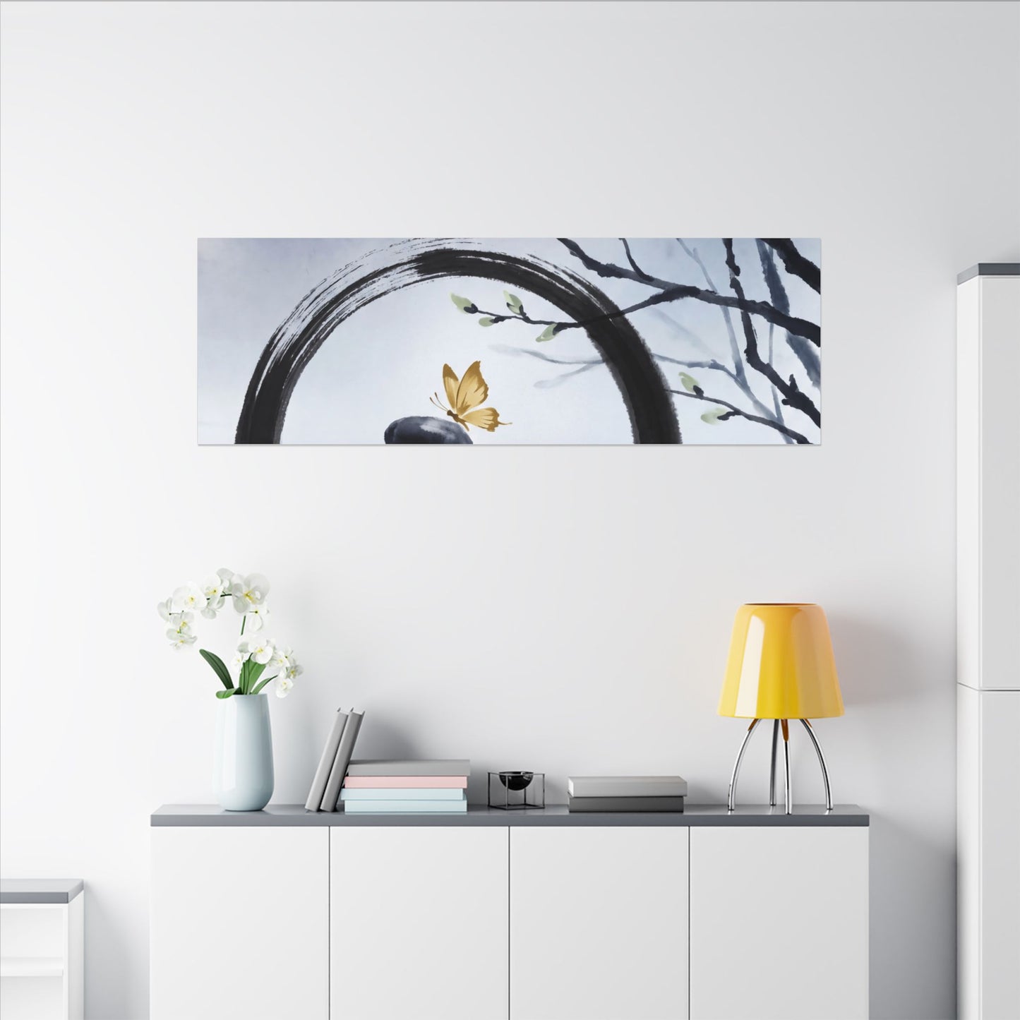 River Stones Spring Canvas Art | Zen Peaceful Design