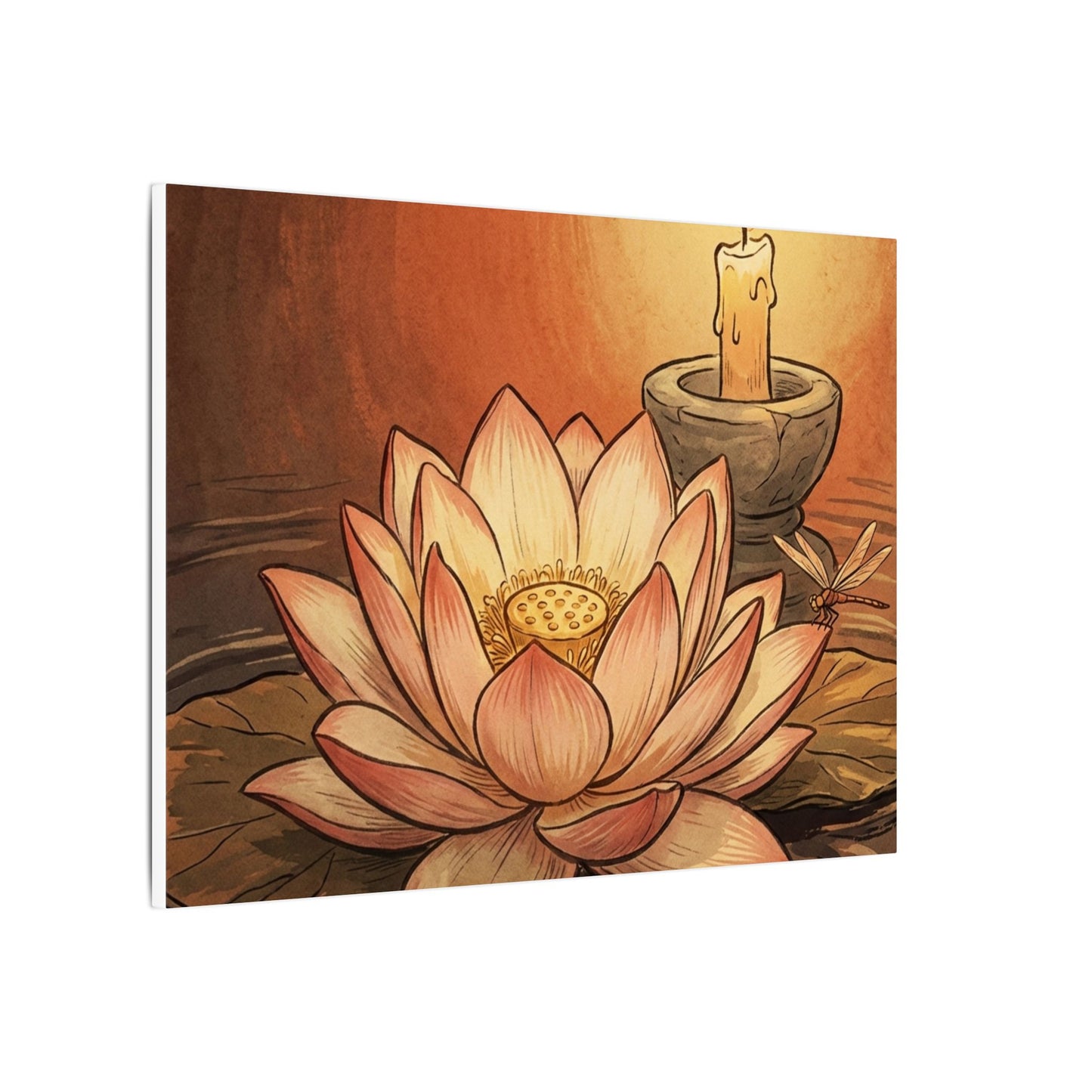 Lotus Flower Summer Canvas Art | Zen Contemplative Design