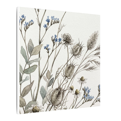 Dried Flowers Canvas Art | Summer Japandi Watercolor Art