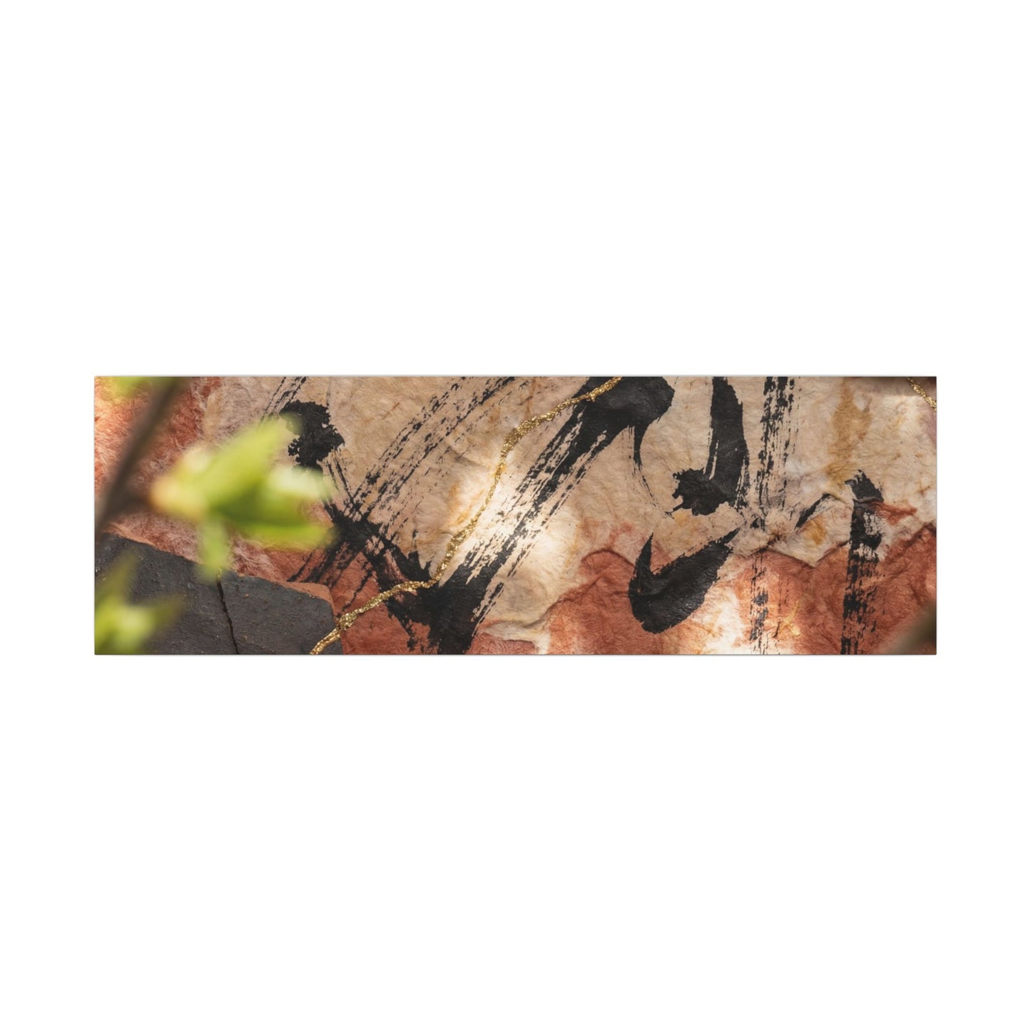 Datsuzoku Ink Brushstroke Canvas Art - Kintsugi Gold Repair