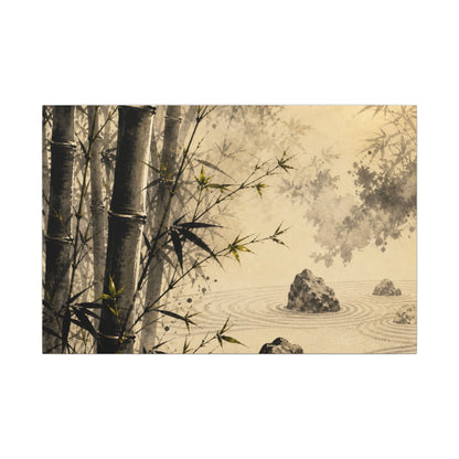 Peaceful Bamboo Grove Canvas Art - Karesansui Zen