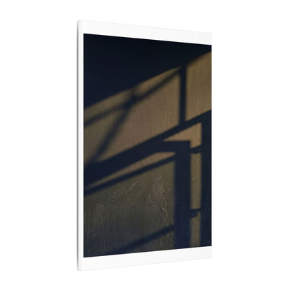 Sophisticated Shadow Play Canvas Art - Moody Minimal Dark Japandi