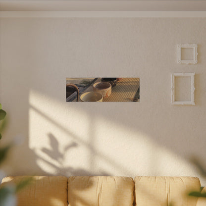 Kintsugi Tea Ceremony in Golden Hour | Gold Repair Canvas Art