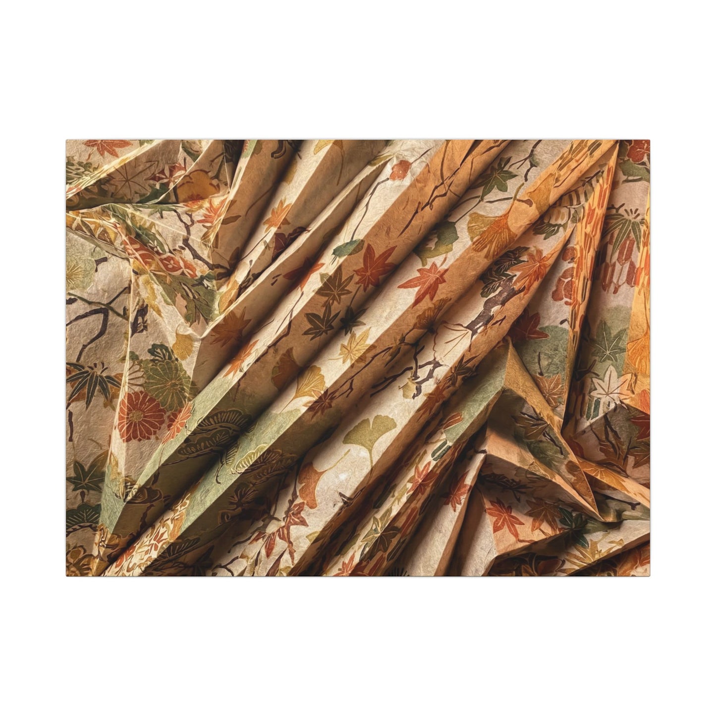 Paper Fold Autumn Canvas Art | Japandi Earthy Design Art Print