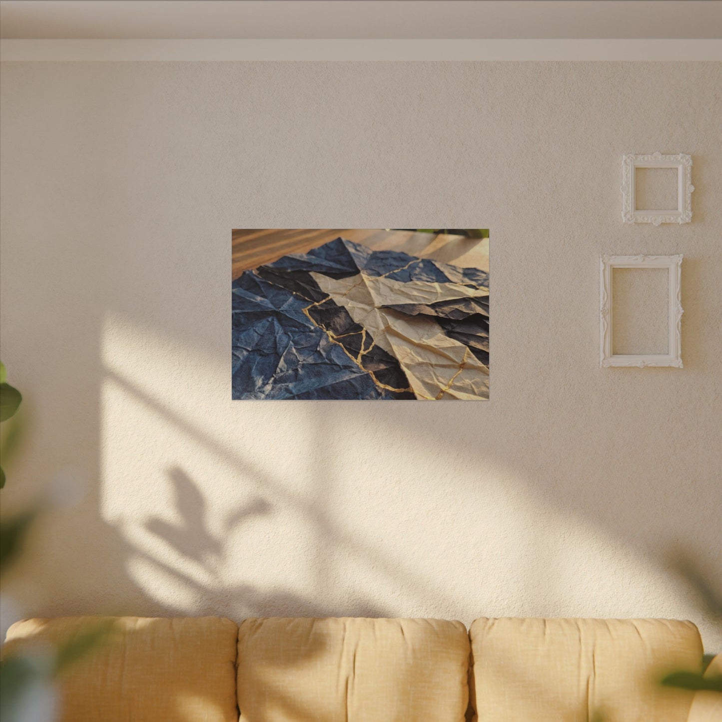 Golden Hour Paper Fold Canvas Art - Kintsugi Ma