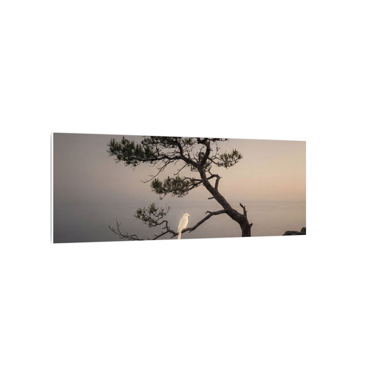 Dawn Pine Tree Canvas Art - Dark Japandi Datsuzoku