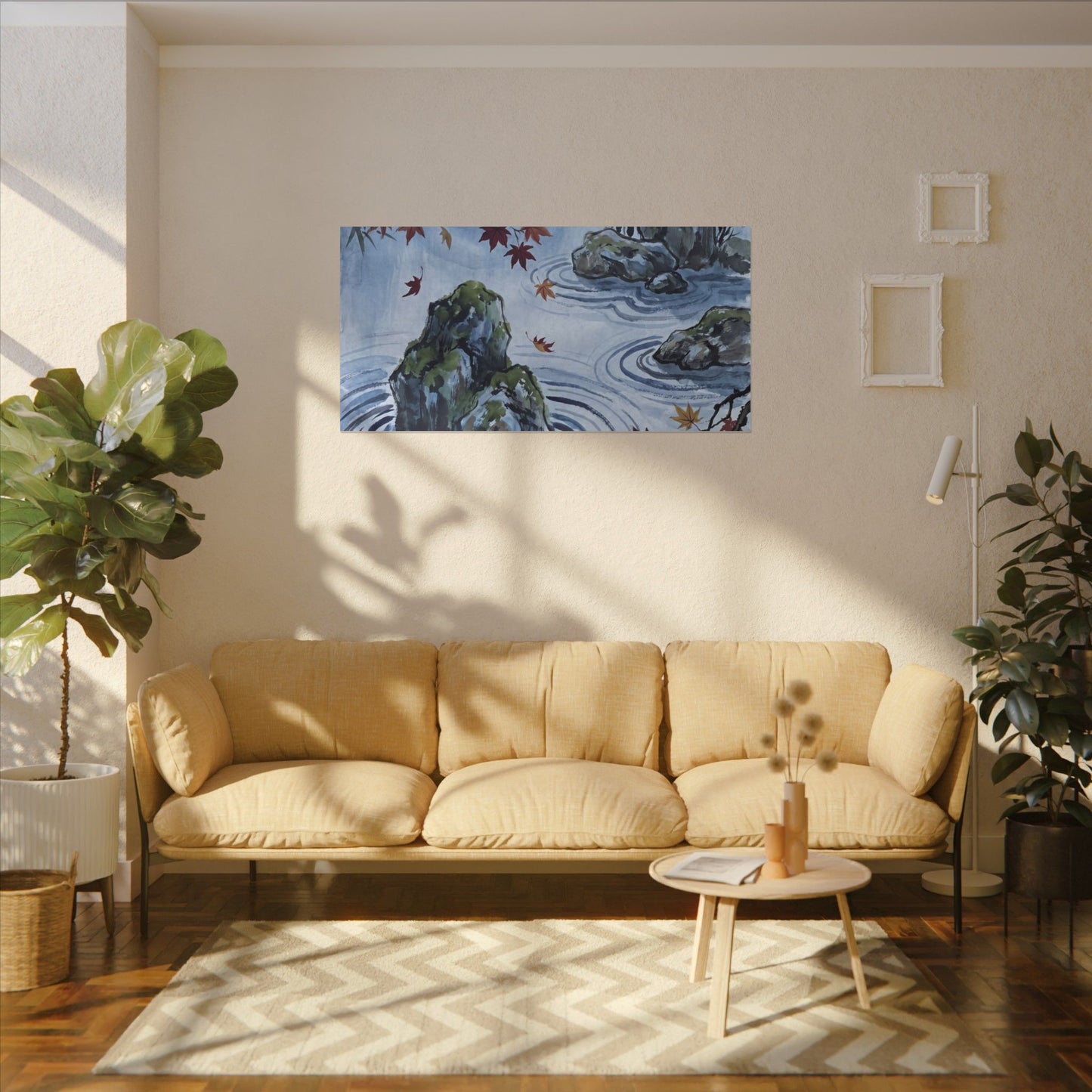 Rock Garden Autumn Canvas Art | Zen Tranquil Design