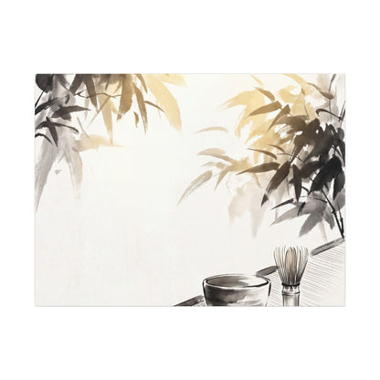 Tea Ceremony Sumi E Canvas Art | Serene Zen Art