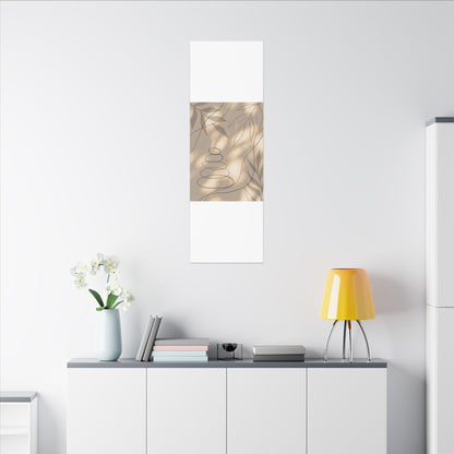 River Stones Minimal Line Canvas Art | Earthy Japandi Art