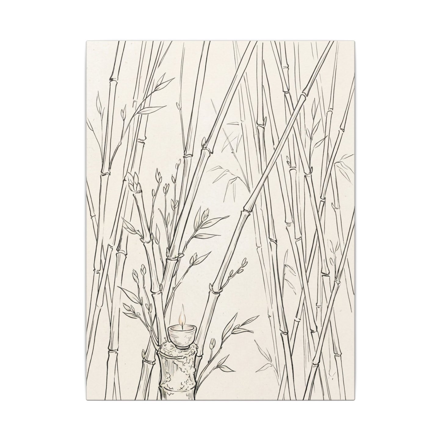 Candlelight Bamboo Grove Canvas Art - Japandi Fukinsei