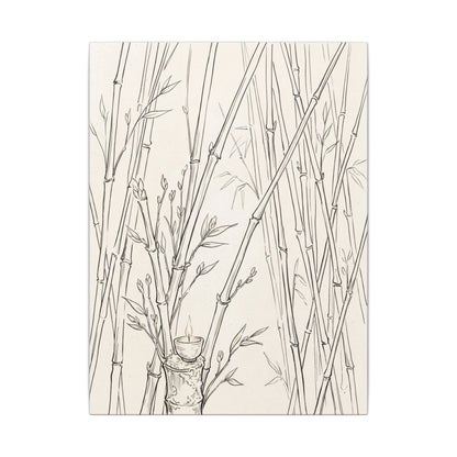 Candlelight Bamboo Grove Canvas Art - Japandi Fukinsei