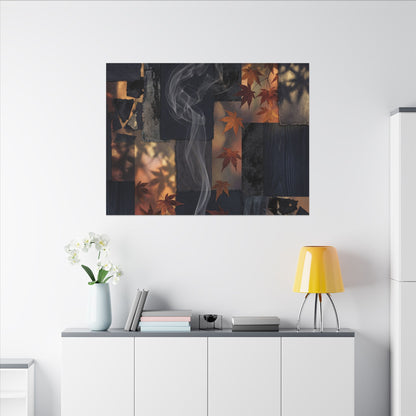 Autumn Incense Smoke Dark Texture Canvas Art | Sophisticated Decor