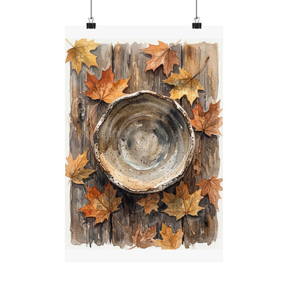 Ceramic Bowl Watercolor Wall Art Print | Elegant Japandi Art