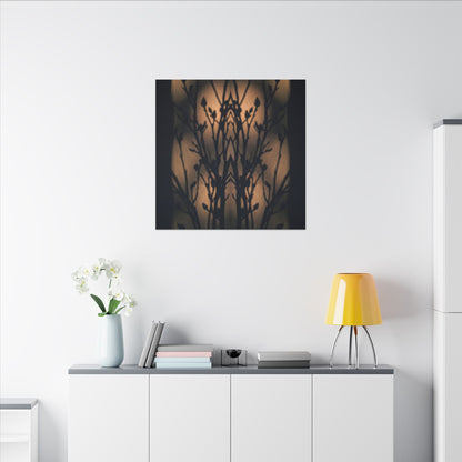 Dark Japandi Shadow Play in Golden Hour | Shadow Zen Canvas Art
