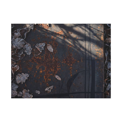 Shibui Rust Patina Canvas Art - Dark Japandi Charcoal Ink