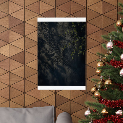 Dark Japandi Shadow Play in Overcast | Moody Minimal Wall Art Print