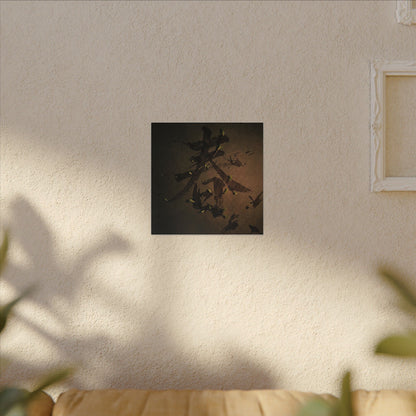 Calligraphy Shadow Zen Canvas Art | Bold Dark Japandi Art