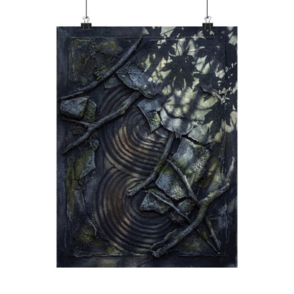 Winter Rock Garden Dark Texture Wall Art Print | Moody Decor Art Print