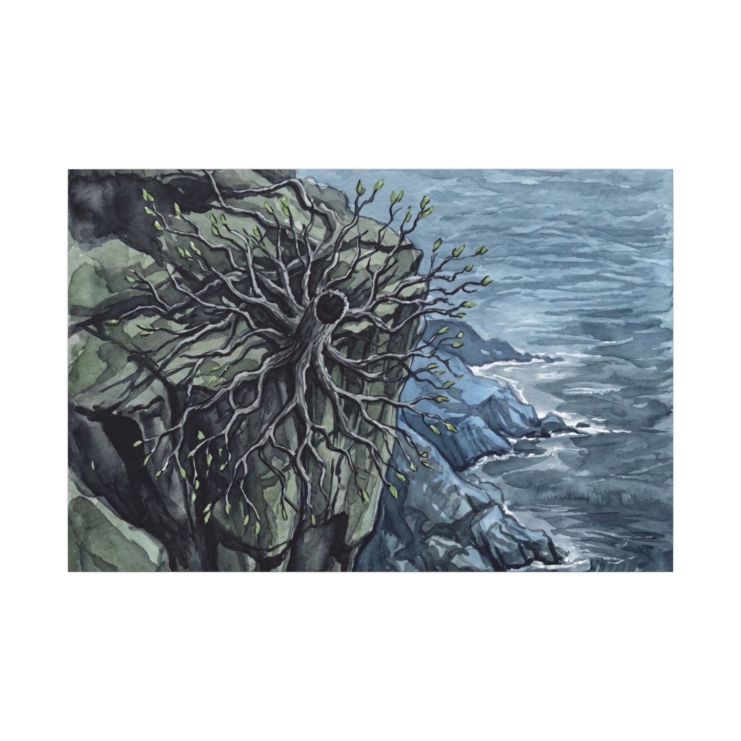 Pine Tree Spring Canvas Art | Japandi Neutral Design