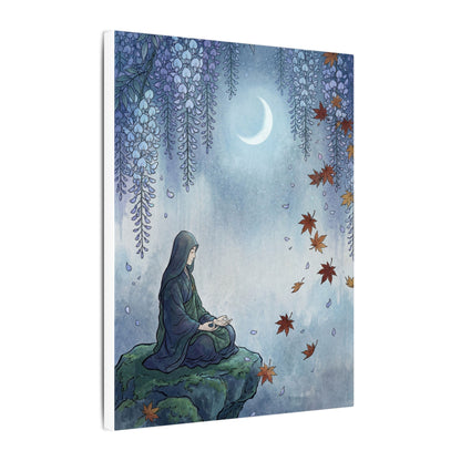 Zen Wisteria in Moonlight | Ukiyo E Inspired Canvas Art