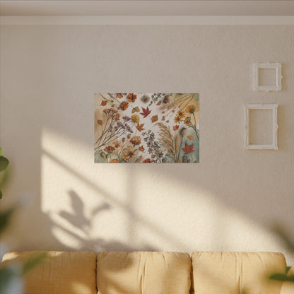 Dried Flowers Canvas Art | Autumn Japandi Watercolor Art