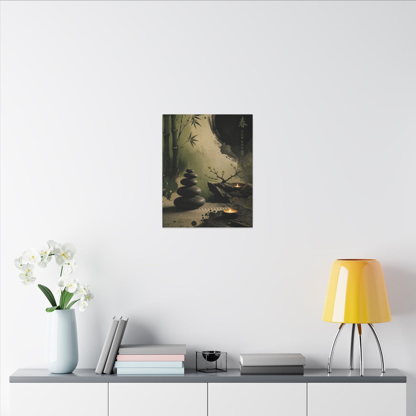 River Stones Spring Canvas Art | Zen Contemplative Design