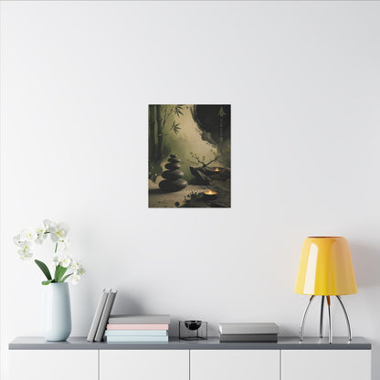 River Stones Spring Canvas Art | Zen Contemplative Design