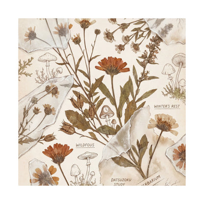 Winter Dried Flowers Herbarium Wall Art Print | Rustic Decor