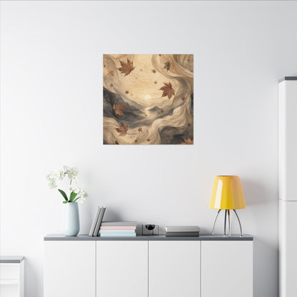 Autumn Silk Drape Watercolor Canvas Art | Earthy Decor