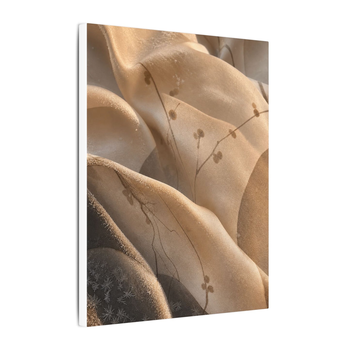Japandi Silk Drape in Golden Hour | Japanese Pattern Canvas Art