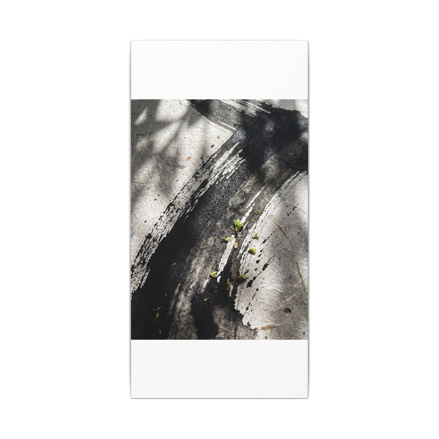 Ink Brushstroke Canvas Art | Spring Dark Japandi Moody Minimal Art