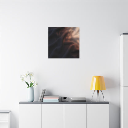 Dark Japandi Silk Drape in Dawn | Shadow Zen Canvas Art