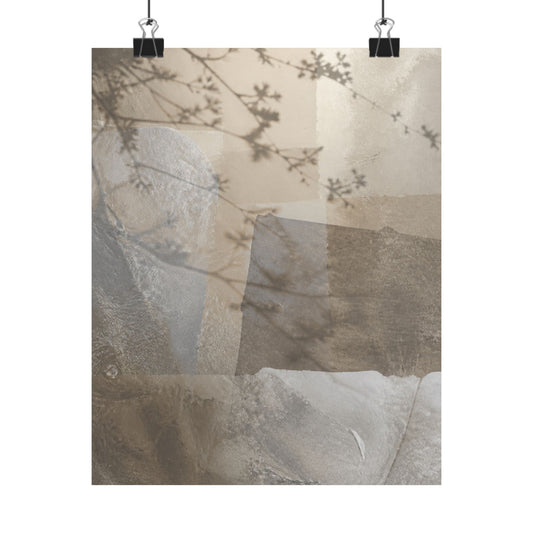 Shadow Play Winter Wall Art Print | Japandi Elegant Design