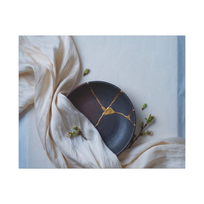 Ma Silk Drape Canvas Art - Kintsugi Gold Repair