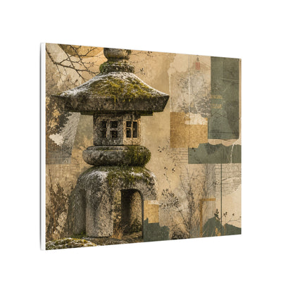 Elegant Stone Lantern Canvas Art - Texture Japandi