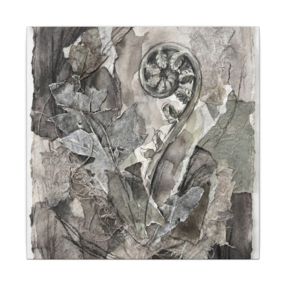 Japandi Fern Unfurling in Overcast | Texture Canvas Art