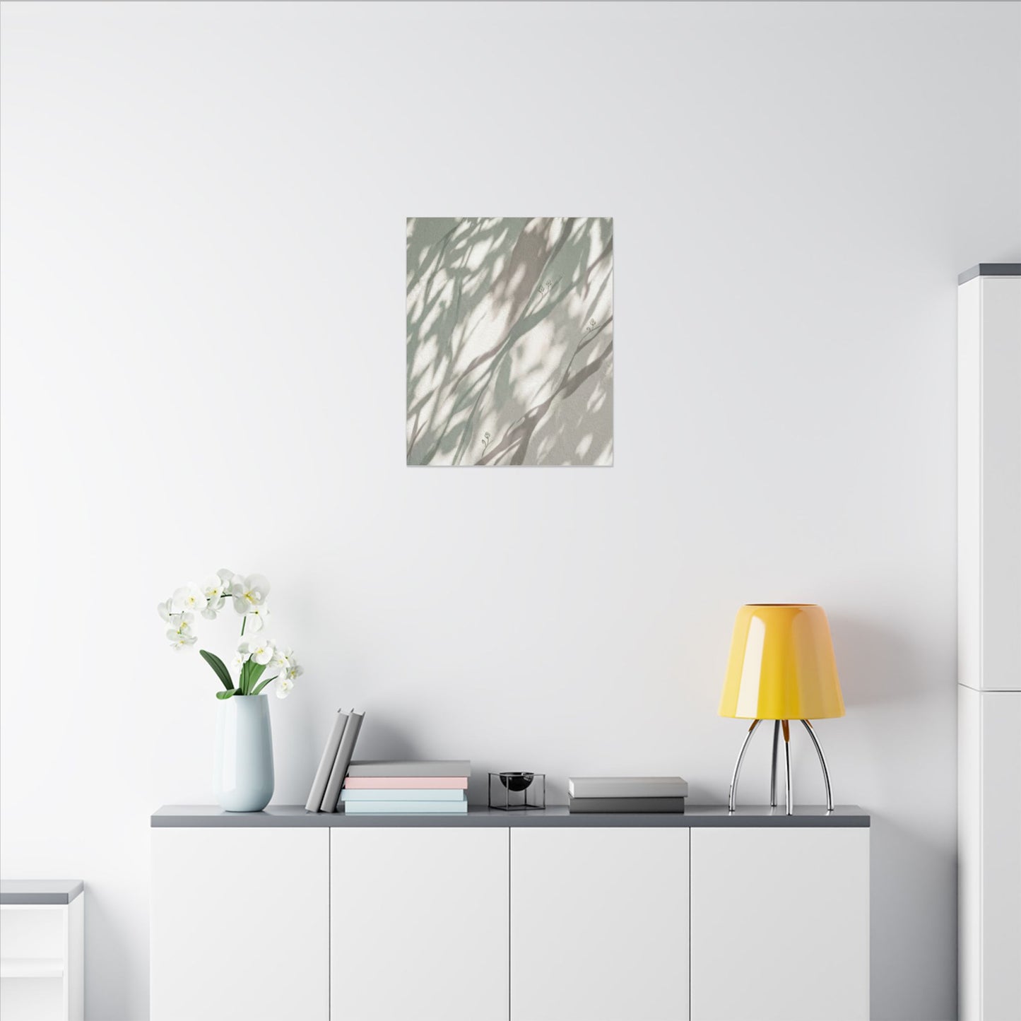 Japandi Shadow Play in Dappled | Japanese Pattern Canvas Art
