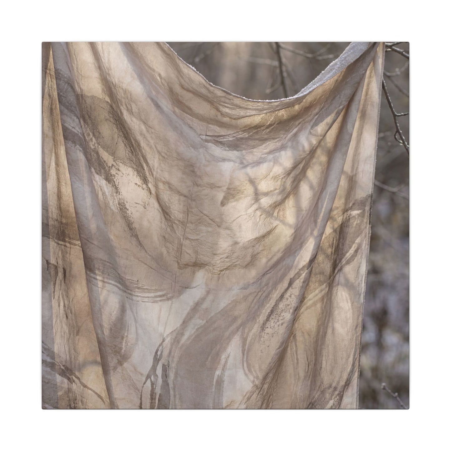 Ma Silk Drape Canvas Art - Japandi Japanese Pattern