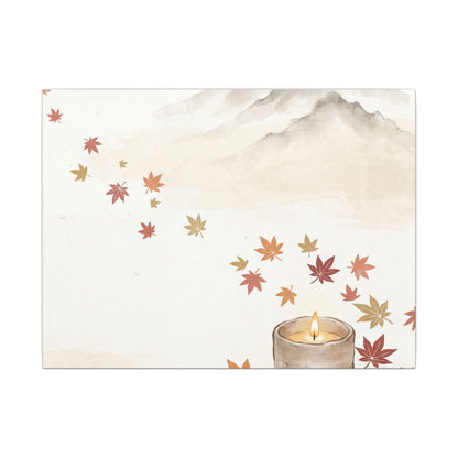 Earthy Mountain Mist Canvas Art - Japanese Pattern Japandi