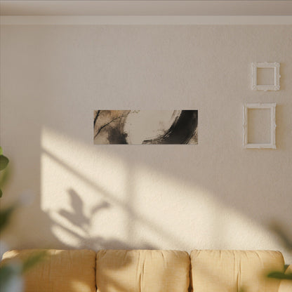 Japandi Ink Brushstroke in Golden Hour | Watercolor Canvas Art