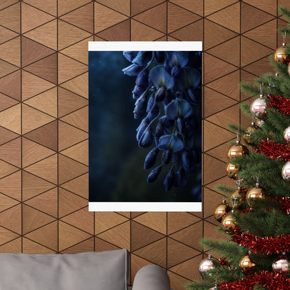 Wisteria Shadow Zen Wall Art Print | Sophisticated Dark Japandi Art