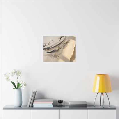 Ink Brushstroke Watercolor Canvas Art | Neutral Japandi Art