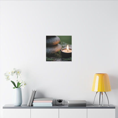 Warm River Stones Canvas Art - Japanese Pattern Japandi