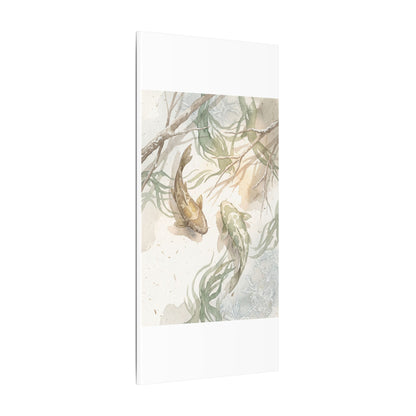 Koi Pond Canvas Art | Winter Japandi Watercolor Art