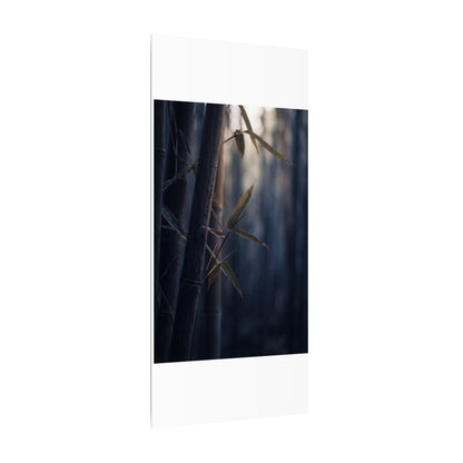 Dark Japandi Bamboo Grove in Dawn | Moody Minimal Canvas Art