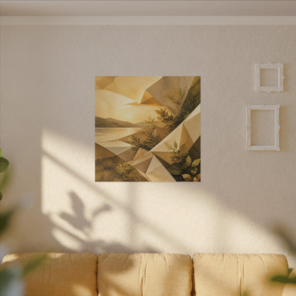 Golden Hour Paper Fold Canvas Art - Japandi Ma